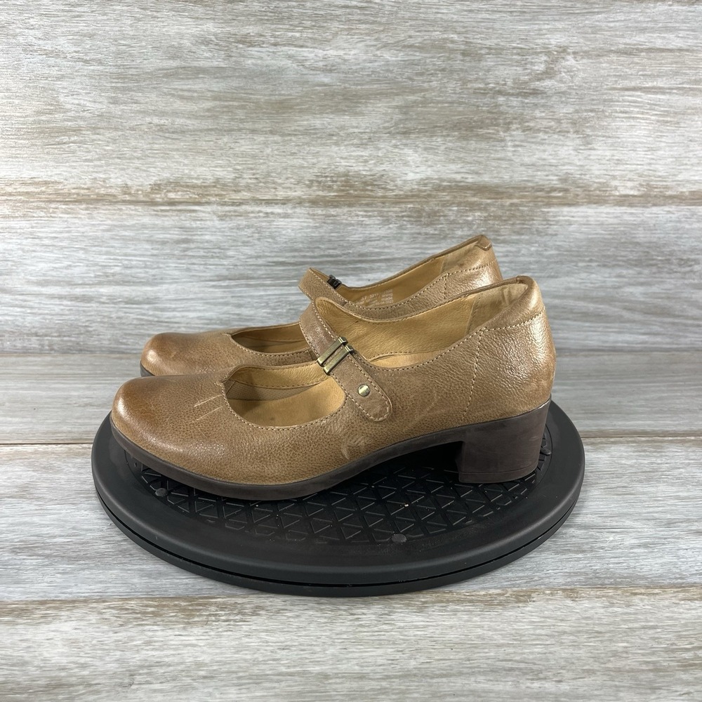 Dansko Women's Callista Brown Leather Mary Jane Clogs Size EU 37 US 7